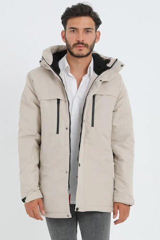 Freemen Spor Erkek Polarlı Su Ve Rüzgar Geçirmez Kapüşonlu Mont & Kaban & Parka-281 Taş