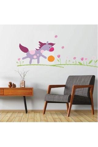 Duvar Süsü Sticker 2 Adet Küçük At Desenli Pvc 70x50x0,5cm
