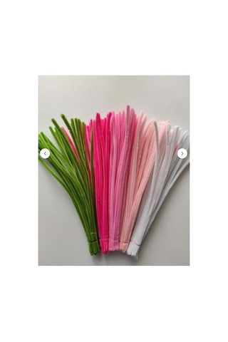 125 Adet 5'li Pembe Tonları Şönil Seti Koyu Pembe, Şeker Pembe, Açık Yeşil, Açık Pembe, Beyaz
