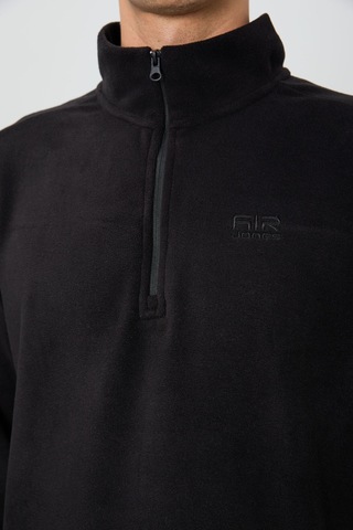 Tommy Life River Siyah Dik Yaka Erkek Polar Sweatshirt - 88310 Siyah