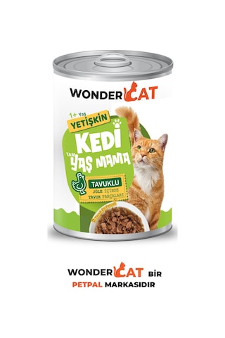 Wondercat Tavuklu Yetişkin Kedi Konservesi 400gr X 12 Adet