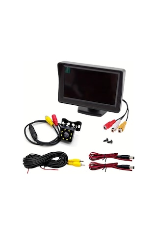 Xuweiwei Chıcoque 1 10.92 Cm 8led Xfk 4.3 İnç Lcd Ekran Ve Arka Kamera Net Gece Görüşü Pickup Suv Sedan Rv İçin Evrensel Geri Görüş Kiti