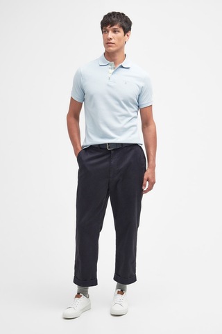 Barbour Tartan Pique Polo Yaka Bu44 Niagara Mist Mavi