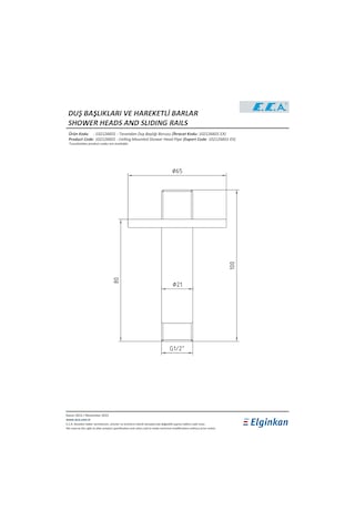 Eca Tavandan Duş Başlığı Borusu 102126601 Krom