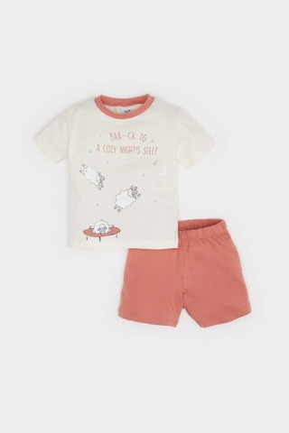 DeFacto Erkek Bebek 4'lü Pijama Takımı Kısa Kollu Penye Üst Beli Lastikli Şort E1188A525HSER98