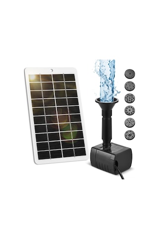 Suofeng 4w Güneş Panelli Usb Çıkışlı Otomatik Bahçe Çeşmesi, 120l/saat Akış, 50cm Yükseklik, 9 Püskürtme Başlığı İle Siyah