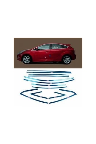 Ford Focus 3 Hb Krom Cam Çerçeve Çıtası 2012-2015 Arası