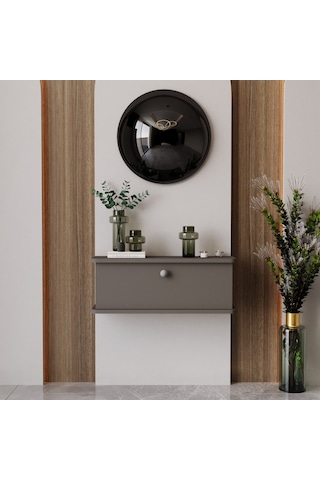 Melura Home Lunaris Dresuar %100 Mdf Kapaklı Duvara Monte Gri