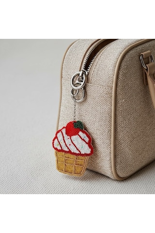 Cupcake Charmı El İşlemeli Boncuk Detaylı Charm