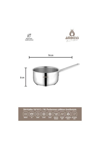 3 Parça Cool İndüksiyon Uyumlu Paslanmaz Çelik Sütlük Sosluk