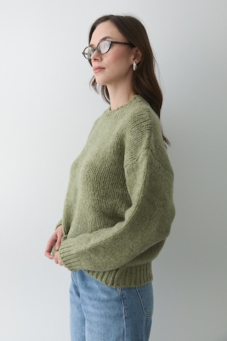 Açık Yeşil Uzun Kollu Relax Kazak - 251091 Açık Yeşil