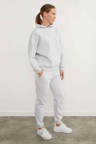 Fullamoda 3 İplik Basic Kapüşonlu Jogger Eşofman Takımı Grimelanj