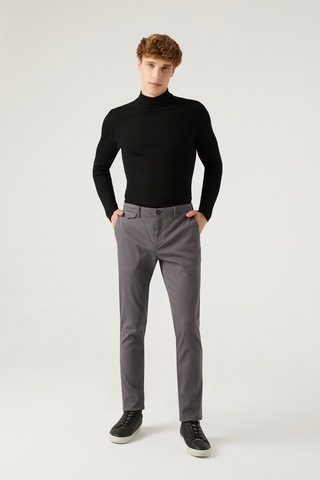 Twn Slim Fit Antrasit Armürlü Chino Pantolon 6ecc3s208232m