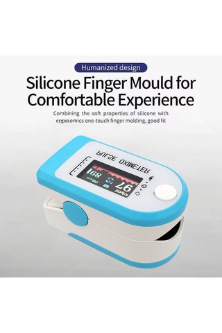 Vkemall Pulse Oksimetre Parmak Ucu Klipsi P-ulse O-ximetre Tft Renkli Ekran Mini Spo2 Monitörü Oksijen D Mavi