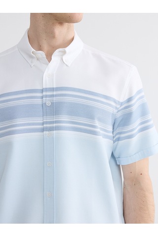 Lcwaıkıkı Classic Turkuaz Regular Fit Armürlü Erkek Gömlek