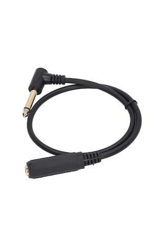 Yaleker 0.5m Uzunlukta 6.35mm Mono Mikrofon Adaptörü - 90 Açı Erkekden Dişeye Ses Kablosu, Kaliteli Sinyal Aktarımı, Çoklu Cihaz Uyumlu Gitar, Enstrüman, Hoparlör
