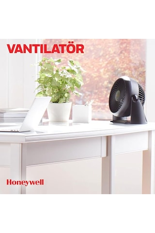Honeywell Turboforce Turbo Vantilatör Ht900e, Sessiz Soğutma, 90 Dereceye Kadar Ayarlanabilir Eğim Açısı, 3 Hız Ayarı, Duvara Montaj, Masa Vantilatörü - Siyah Siyah