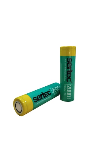 4 Adet-sertec 18650 Şarjlı Pil 2000mah Fener Pili 3.7v Li-ion Başlıksız Düz Kafa 4lü