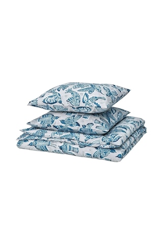 Ikea Bıttersöta Çift Kişilik Nevresim Takımı 220 X 240 Cm Açık Gri - Gök Mavisi Çok Renkli