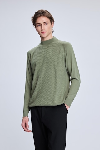 Hatemoğlu Haki Regular Fit Jakarlı Yarım Balıkçı Yaka Yünlü Kazak 34221024a002 022 1964033 Haki-01