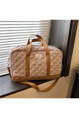 Jialan Anne Çantaları Annelik Hastane Çantası Büyük Kapitone Kahverengi