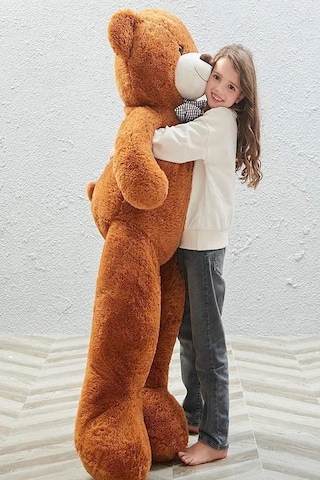 Papyonlu 180-190 Cm Dev Boy Sevimli Peluş Koca Ayı - Sevgiliye Eşe - Arkadaşa Özel Hediye Kahverengi