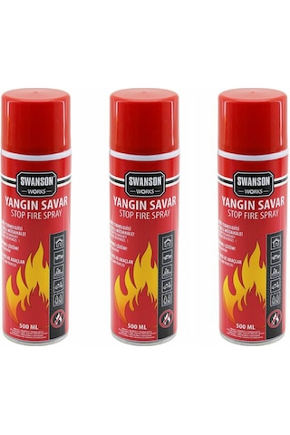 3 Adet Yangın Söndürücü - Yangın Savar Sprey 500ml + 500 Ml + 500 Ml Ev - Ofis - Oto Araç Ateş Boğucu Köpük Tabaka Oluşturur Go-53-vice 03665