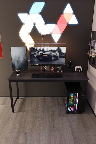 Siyah 160x60 Oyuncu Masası, Bilgisayar Masası, Gamer Masası, Gaming Masa, Metal Ayaklı - Ss-160 Siyah