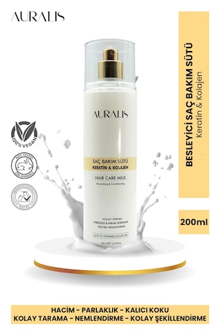 Auralis Keratin Ve Kolajen İçeren Besleyici Onarıcı Saç Bakım Sütü 200 Ml