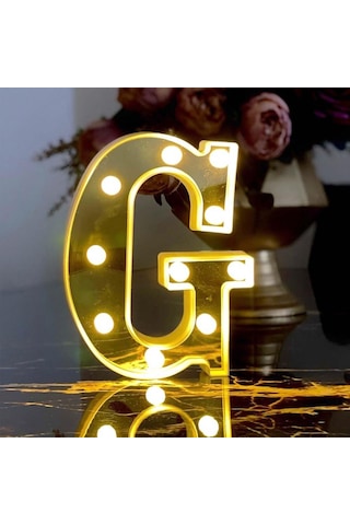 Dekoratif Led Işıklı 3d G Harfi Büyük Boy Organizasyon Doğum Günü