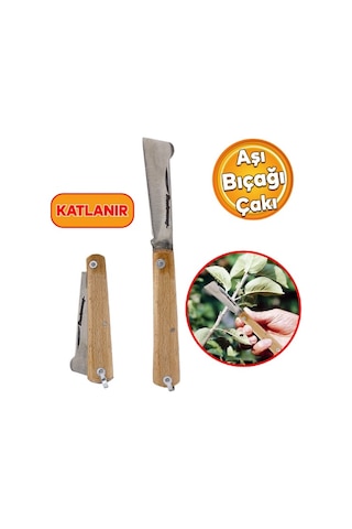 Aşı Bıçağı Profesyonel Çelik Tepeli Uçlu Bağ Ağaç Budama Aşı Çakı