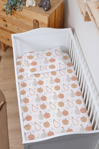 Organik Bebek Boy Lastikli Çarşaf Seti 70x130 - Minik Tatlı Meyveler