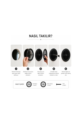 Doğalgaz Menfezi Siyah Kalorifer Ve Kombi Havalandırma Menfezi Plastik Havalandırma Izgarası