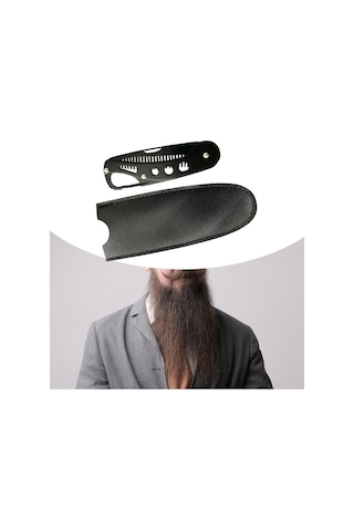 Homyl Katlanır Sakal Tarağı Paslanmaz Çelik Taşınabilir Cep Saç Tarağı