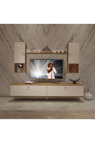 Decoraktiv Eko 5da Mdf Std Gold Tv Ünitesi Tv Sehpası Pera - Beyaz