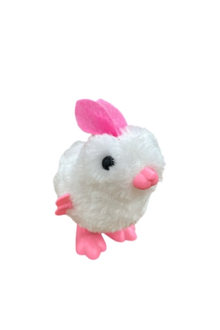 Kurmalı Peluş Beyaz Tavşan 10 Cm