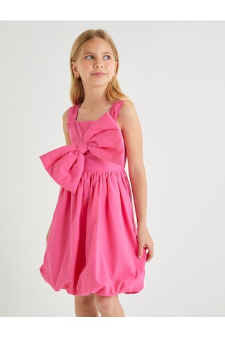 Koton Fiyonklu Elbise Askılı Kare Yaka Balon Etek Pembe 4skg80192aw Pembe