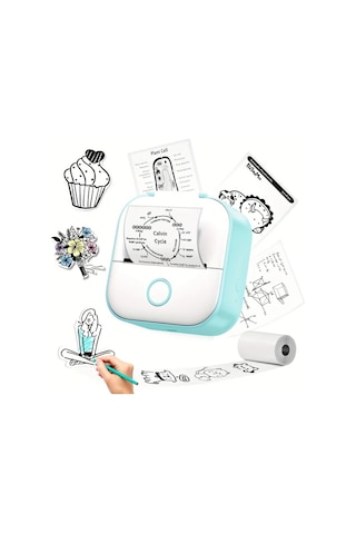 Gateesat Phomemo T02 Yeşil Mini Fotokopi Kablosuz Yazıcı Ev Ofis Okul