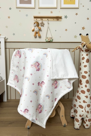 Fluffy Bebek Battaniyesi 70x100 Cm Unıcorn Desen Pembe