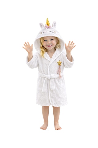 Ely Parker Sku:smgstked0e550147 Ely Parker Çocuk Bornozu Kapşonlu-haynanan Figürlü-kız Bebek Bornoz-çocuk-beyaz Unicorn-13-14 Yaş, Ely Parker, 13-14 Yıl Sku: Smgstked0e550147