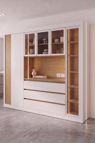 Nero Kahve Köşesi Multi 235 Cm Montaj Dahil Meşe - Beyaz