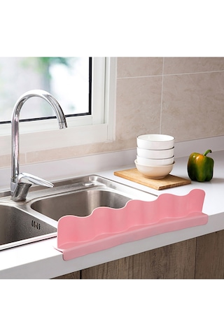 Su Sıçrama Koruması Bölme Tahtası Enayi Lavabo Lavabo Tahtası Mutfak Aletleri - Pembe