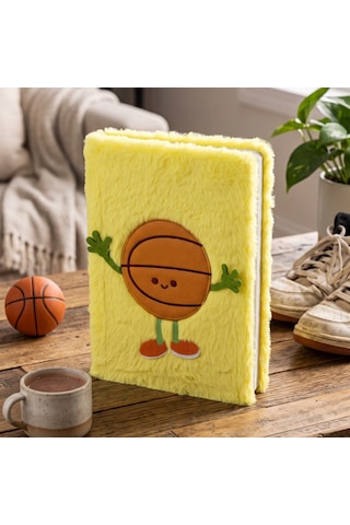 Pelüş Ve Eğlenceli Defter - Basketbol Topu Figürlü Sarı