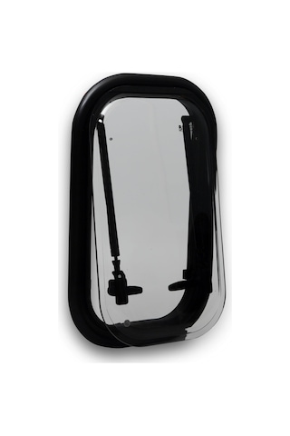 Babarvy 30x50cm Dikey 90 Amortisörlü Karavan Camı / Pencere Siyah