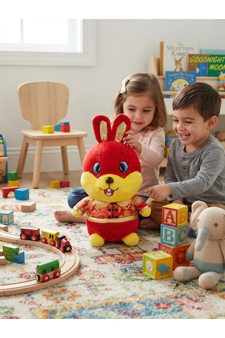 Peluş Tavşan Kırmızı-40 Cm