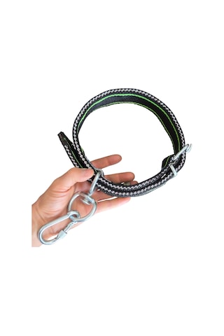 Aletçantam Çift Tokalı Köpek Boyun Tasması Büyük Irk 83 CM Kilitli Karabinalı Palaska Tasma Yeşil