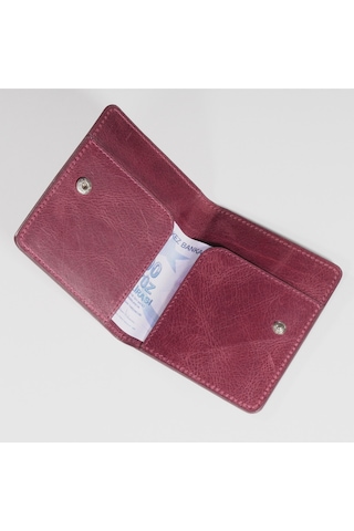 Deerderi London Vintage Deri Kartlık Bordo
