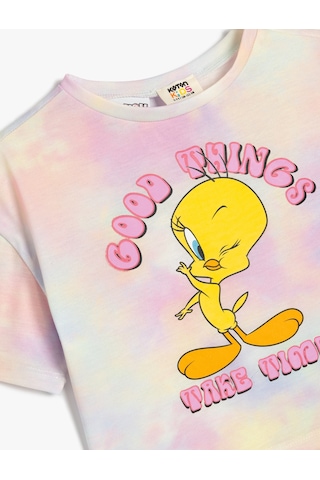 Koton Tweety Tişört Lisanslı Kısa Kollu Baskılı Bisiklet Yaka Pembe Desenli 5skg10064ak Pembe Desenli Pembe