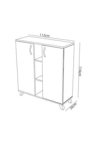 AE-3050 Ecem 2 Kapaklı Raflı Bölmeli Çok Amaçlı Beyaz Ayakkabılık Beyaz