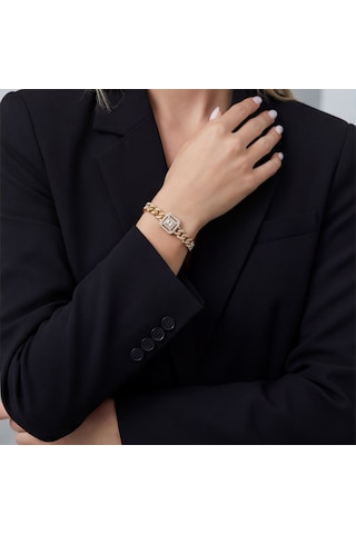 Altın Kaplama Figaro Model Baget Zirkon Taşlı Kadın Bileklik Blk-1276 Altın